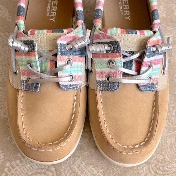 Brand New Sperry Shoresider 3-Eye Sparkle Stripe Boat Shoes Slip On Loafers - Picture 4 of 16